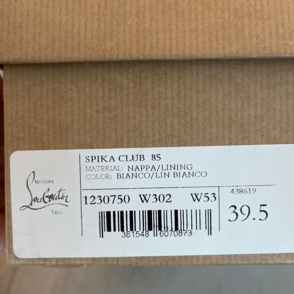 Christian Louboutin White Leather Spika Club 85 Mules, Size 39.5 - Picture 7 of 7